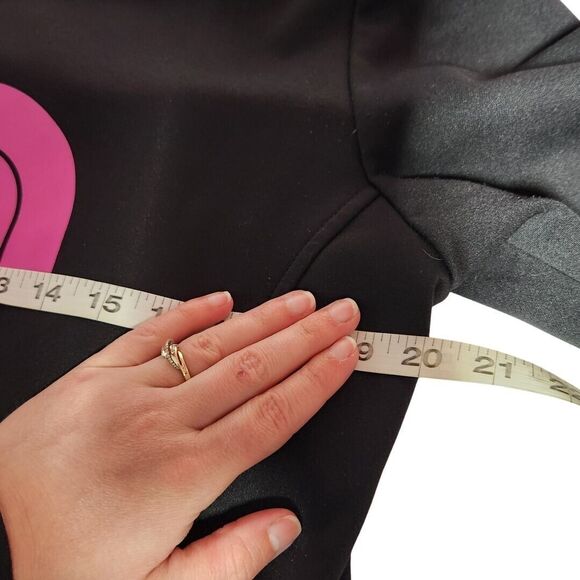 The North Face Womens Sz L Pullover Hooded Sweatshirt Hoodie Black Purple Logo - Picture 9 of 10